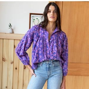 Emerson Fry Purple Floral Blouse
